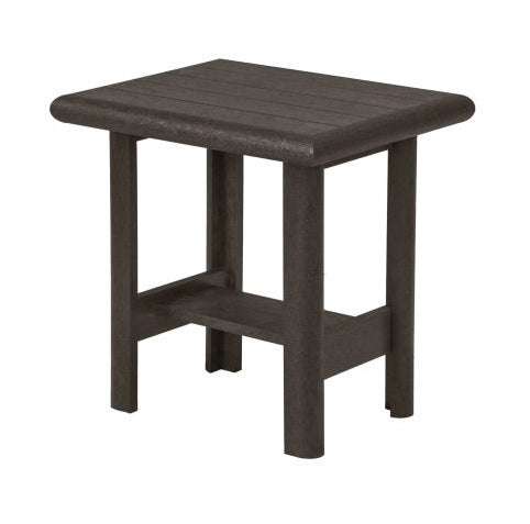 A brown resin end table