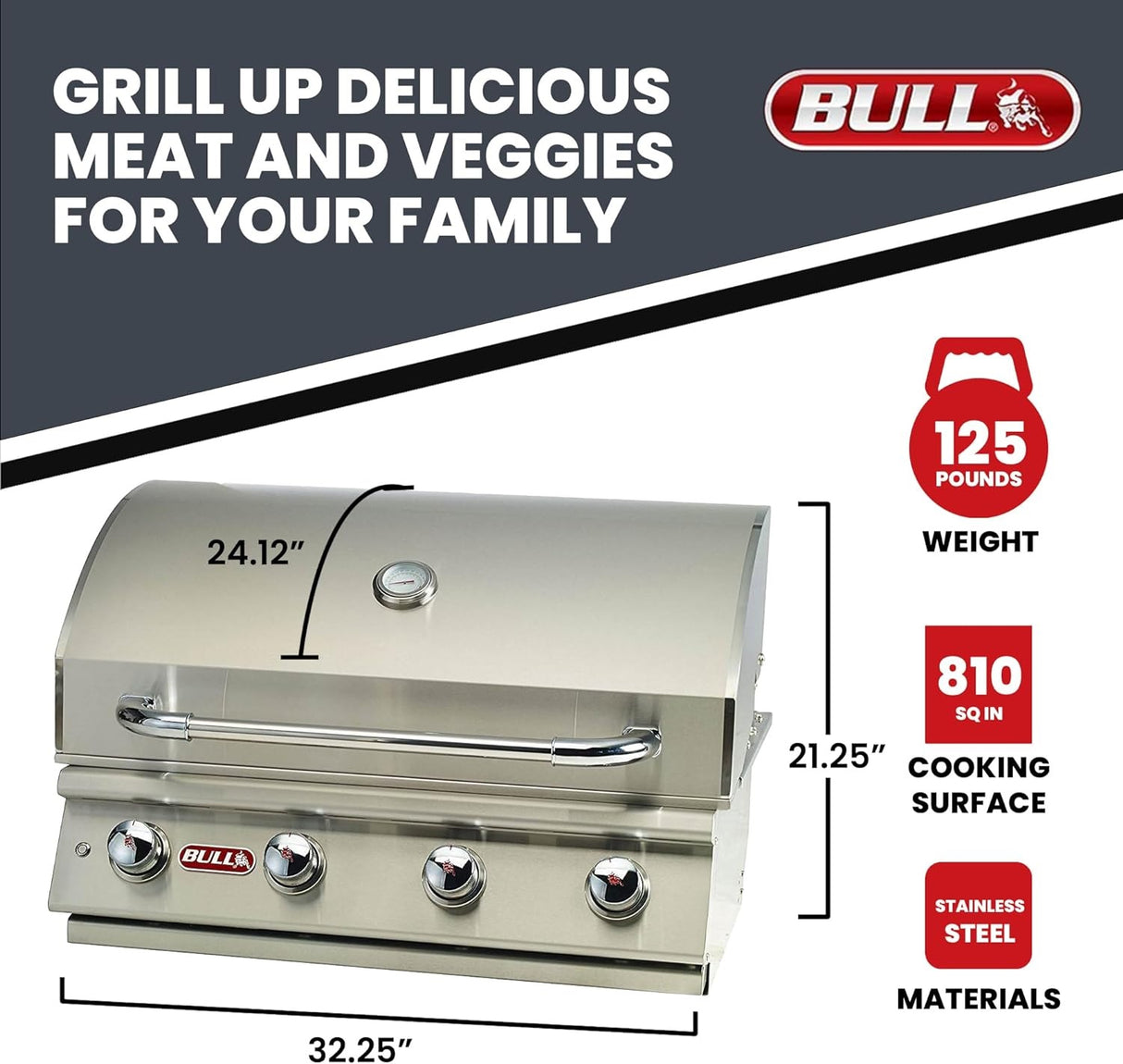 Bull 30" Lonestar Select Stainless Steel Drop-In Grill
