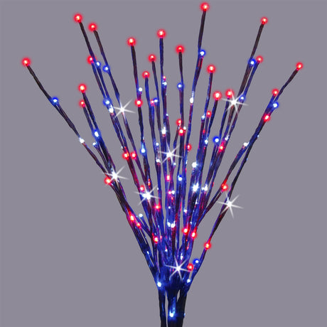 This light burst stake features red, white and blue twinkling lights.