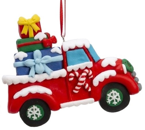 4.5" Claydough Holiday Truck Ornament