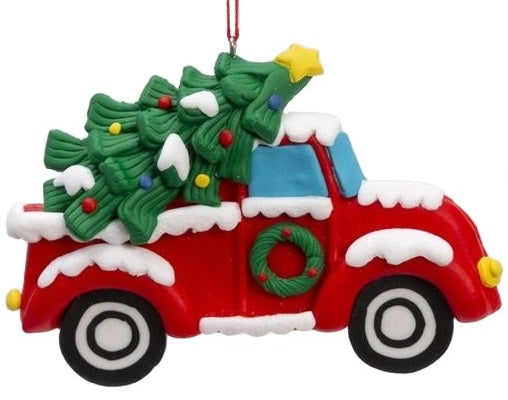 4.5" Claydough Holiday Truck Ornament