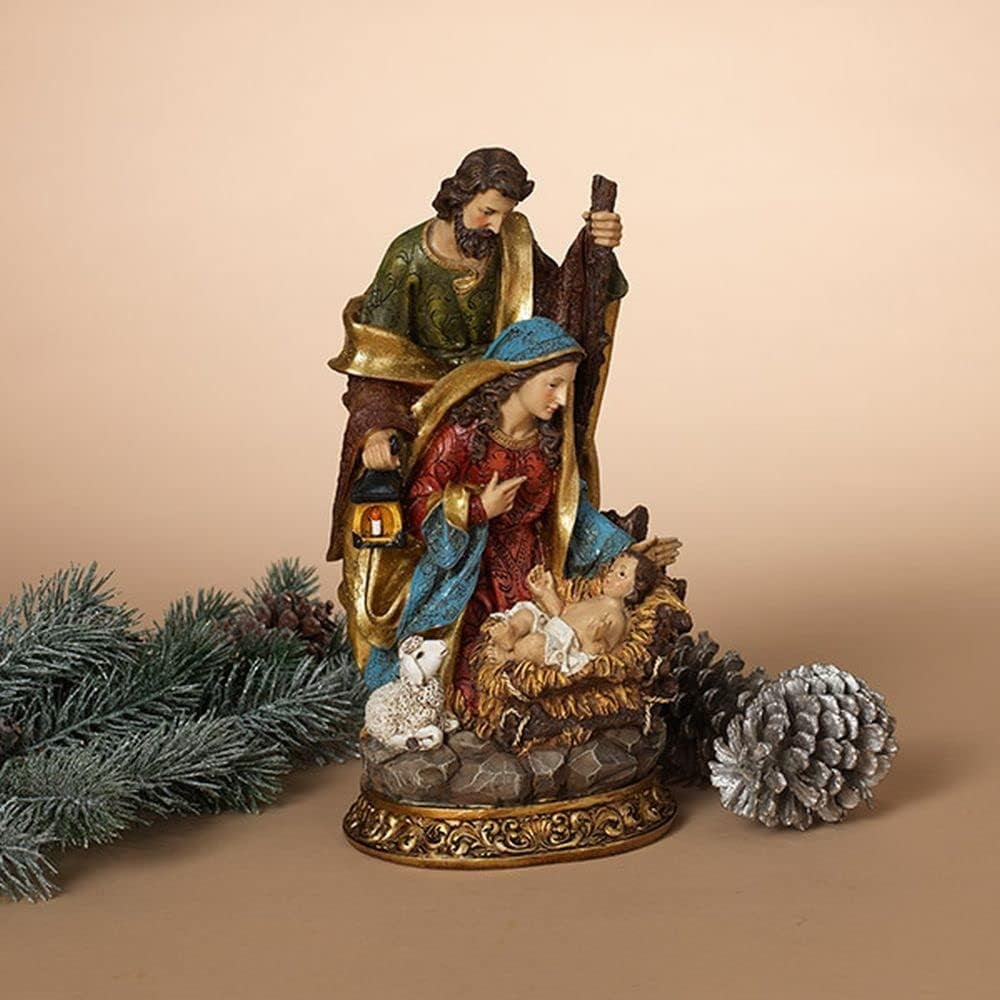 11" Nativity Manger Scene Resin Decorative Accent