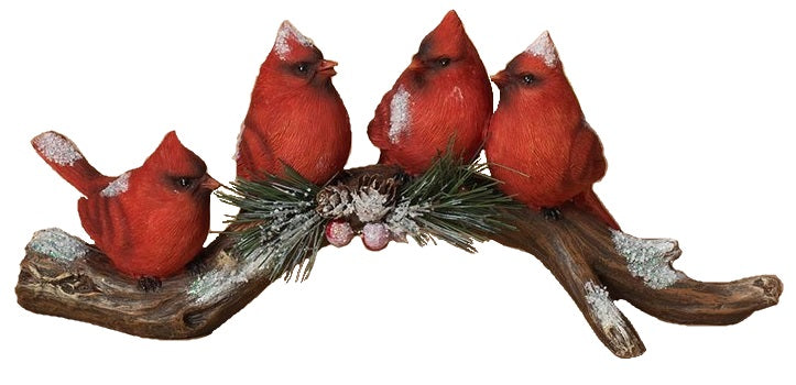 Cardinal Branch Decorative Accent