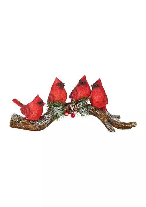 Cardinal Branch Decorative Accent