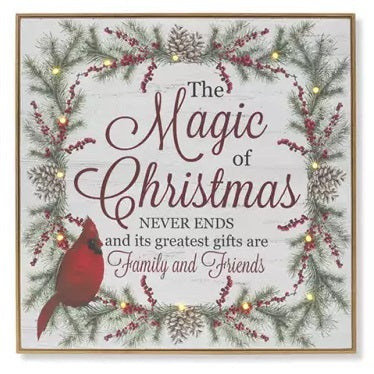 Battery-Operated Lighted Cardinal Wall Décor