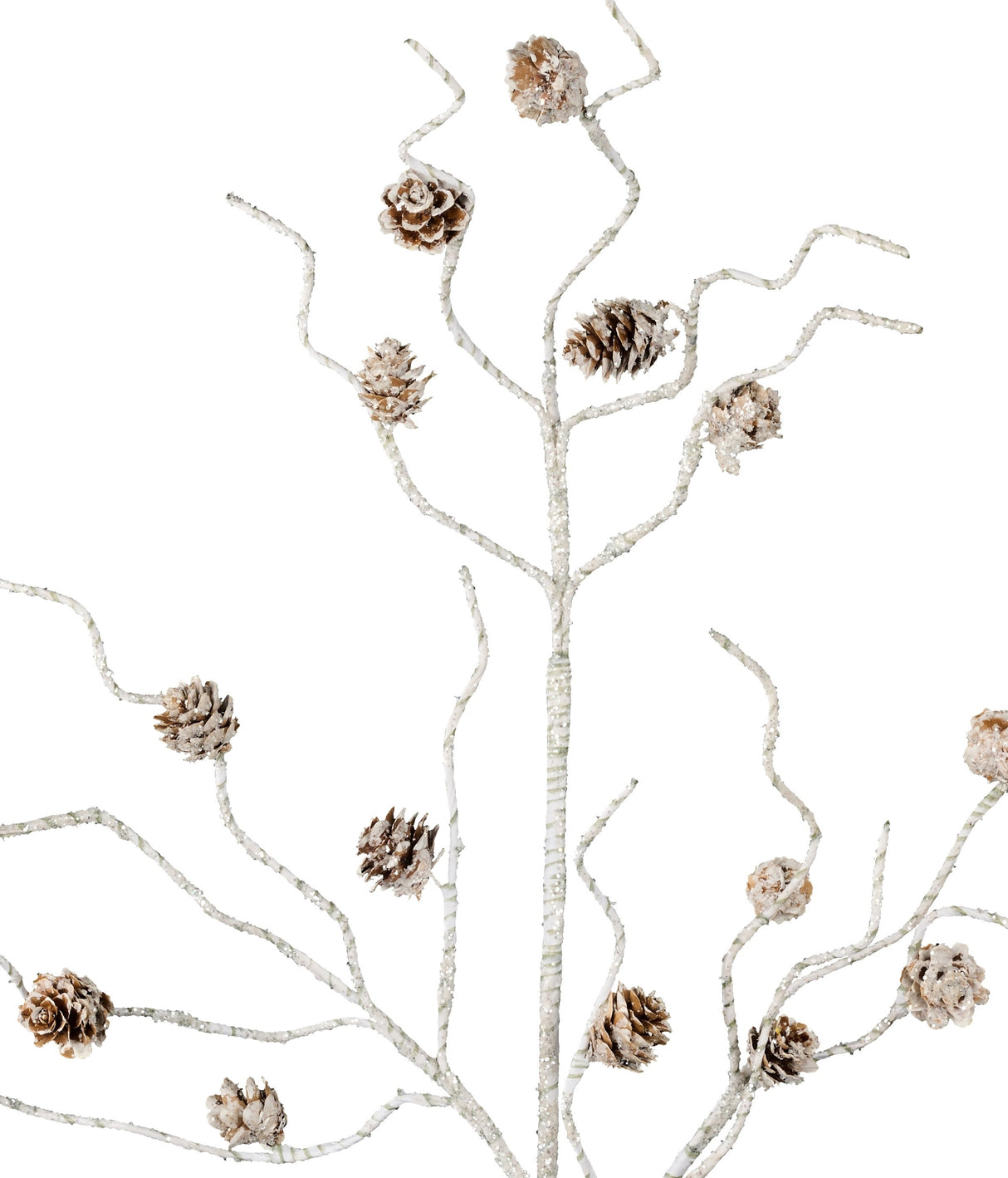 31" Glittered Pine Cone Birch Spray