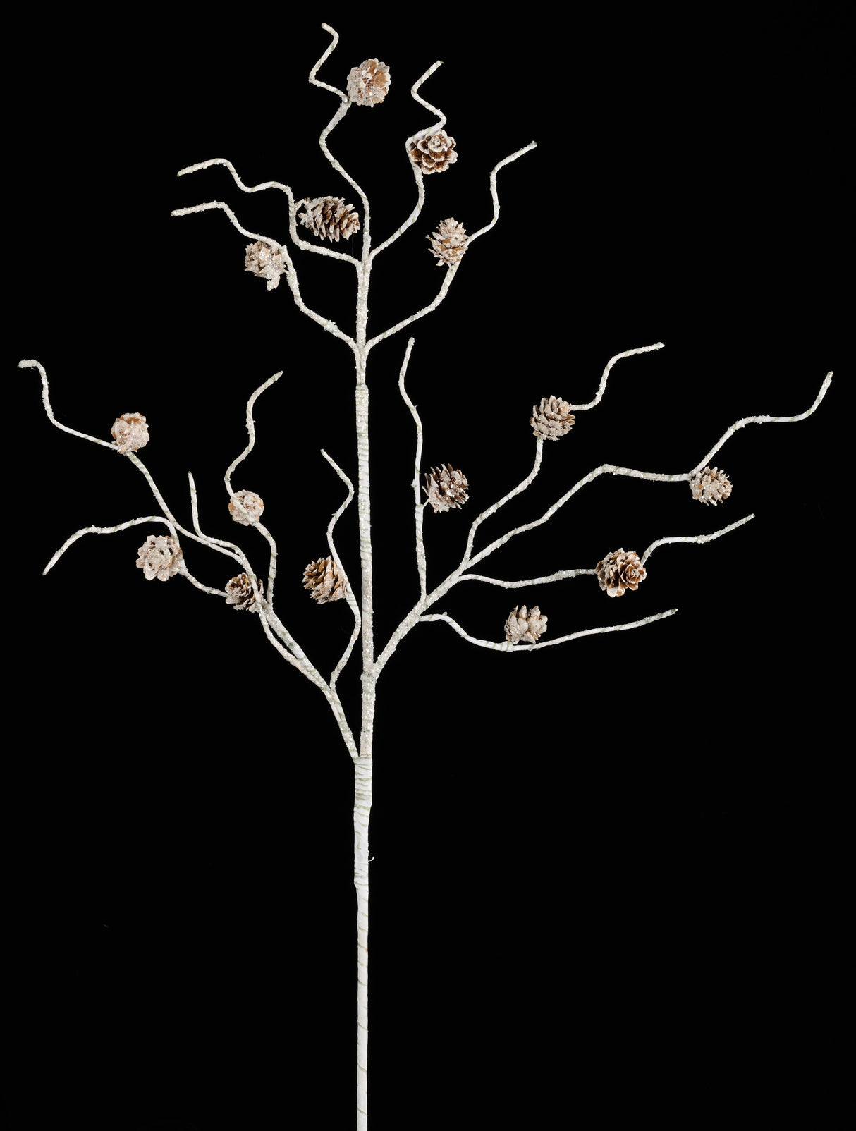 31" Glittered Pine Cone Birch Spray