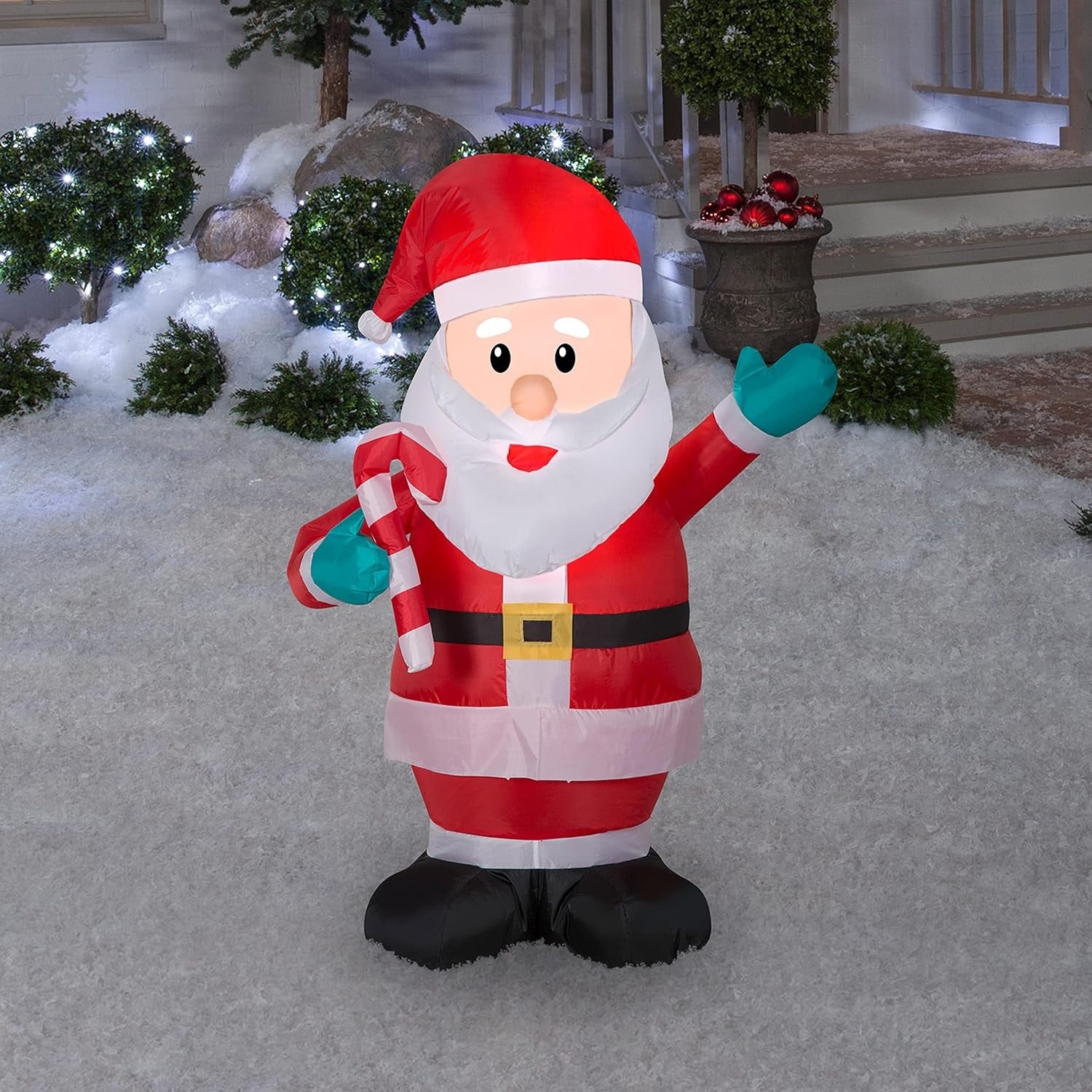3.5' Airblown® Santa with Candy Cane Inflatable