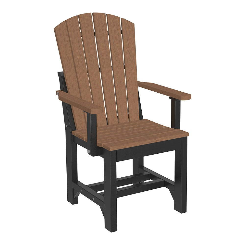This is the Antique Mahogany and Black colored Adirondack Arm Chair on a white background.