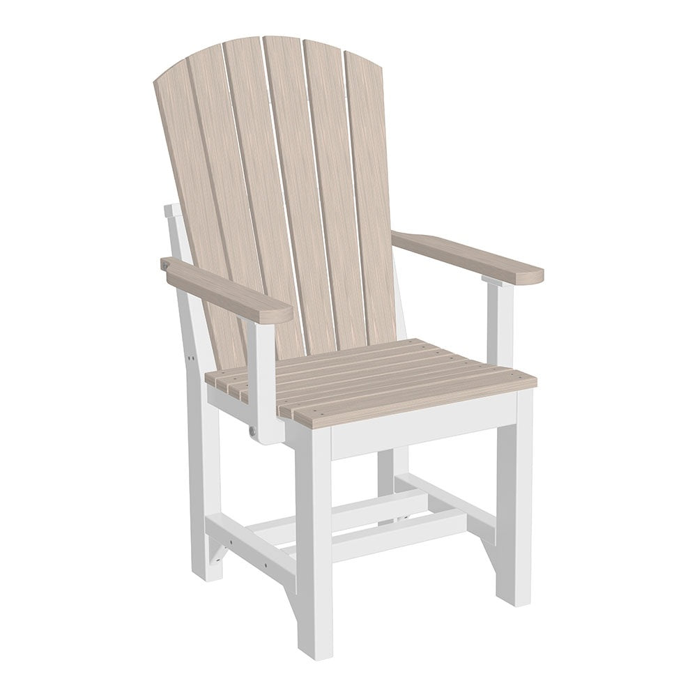 This is the Birch and White colored Adirondack Arm Chair on a white background.