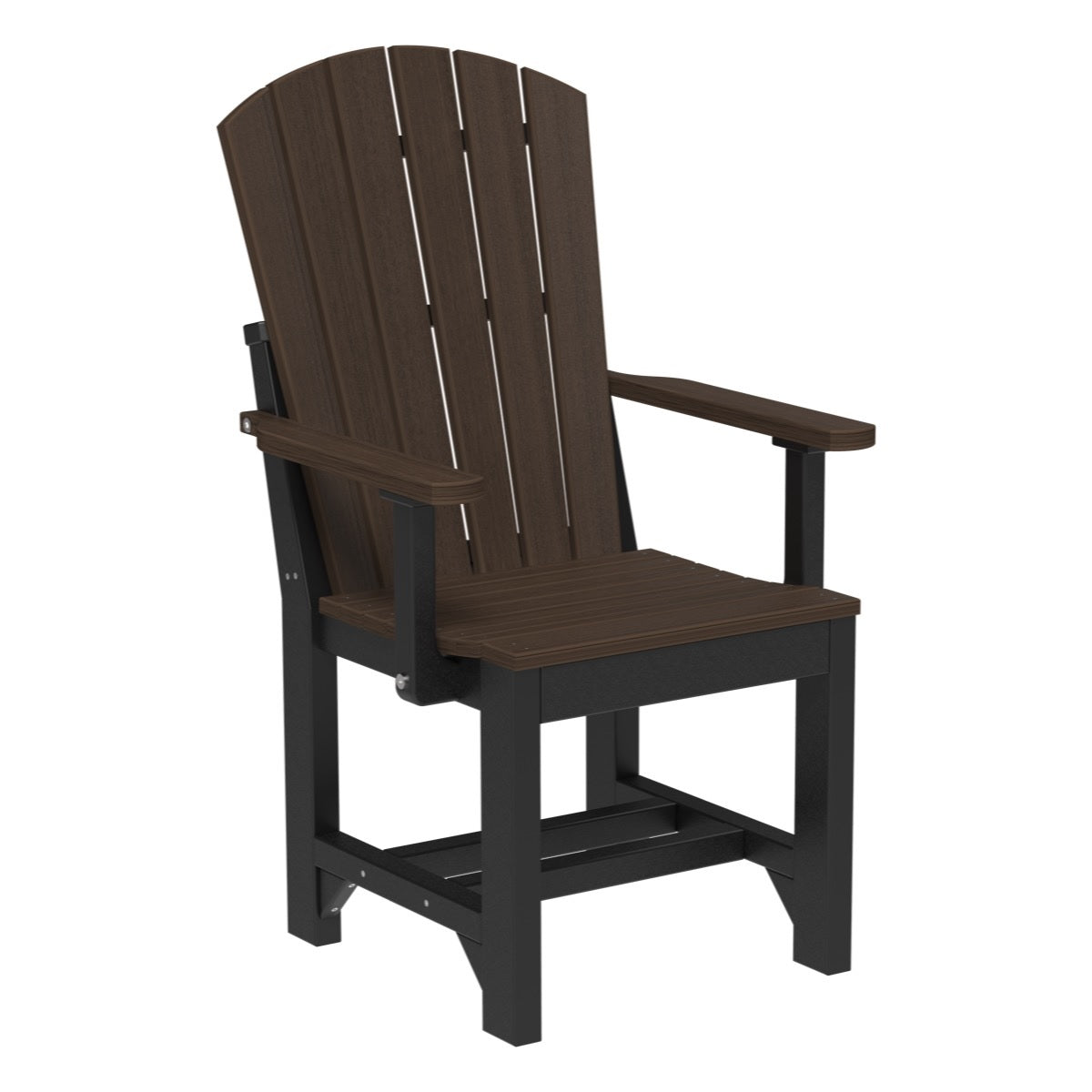 This is the Brazilian Walnut and Black colored Adirondack Arm Chair on a white background.