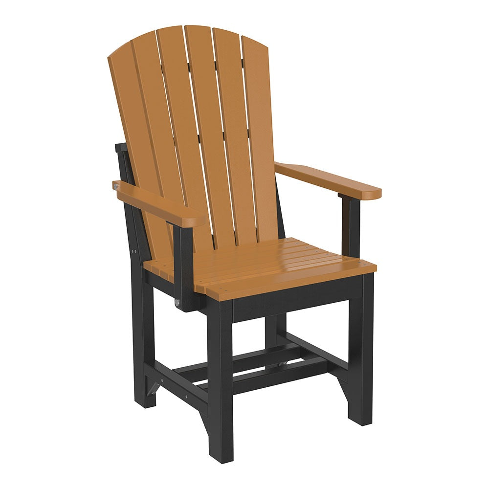 This is the Cedar and Black colored Adirondack Arm Chair on a white background.