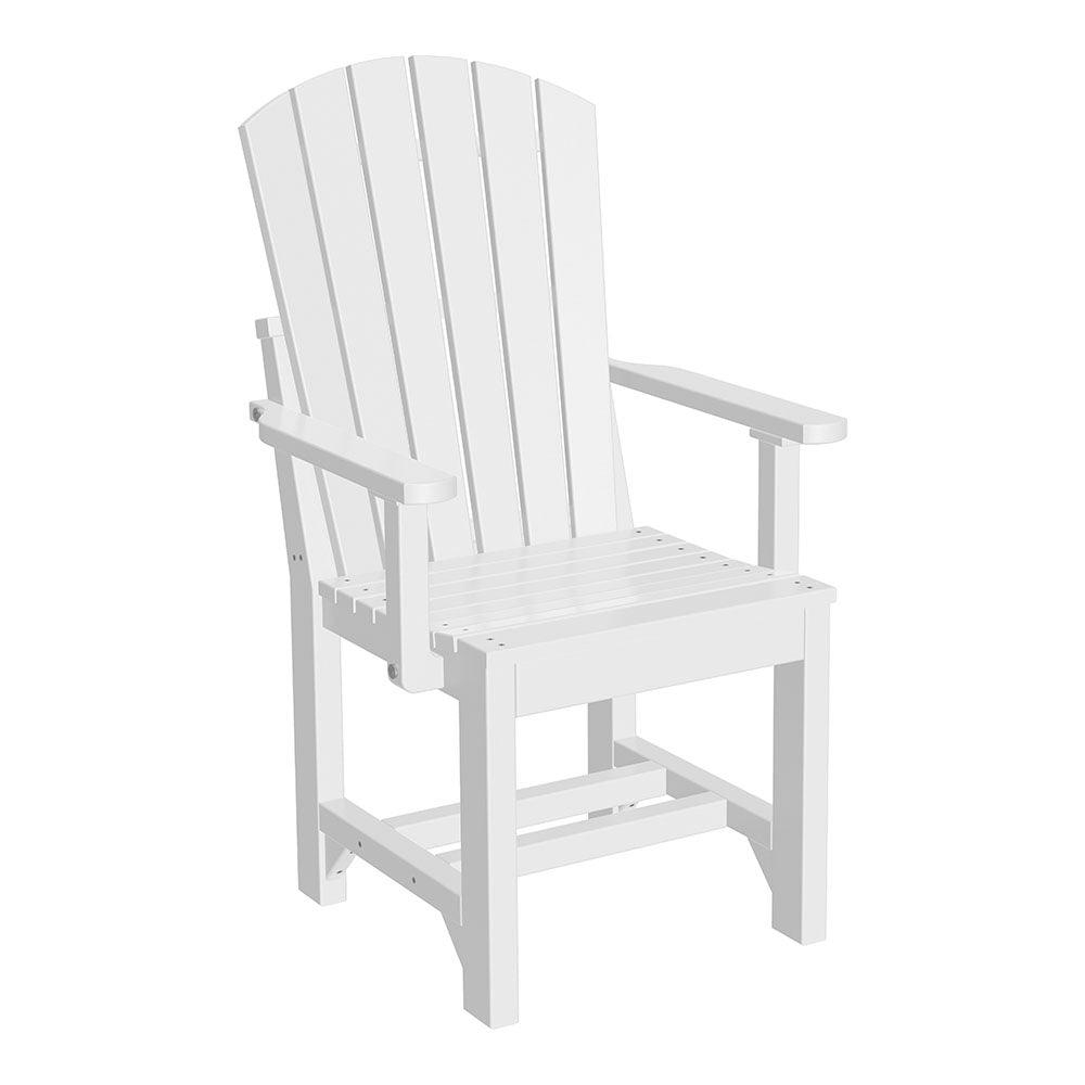 This is the White colored Adirondack Arm Chair on a white background.