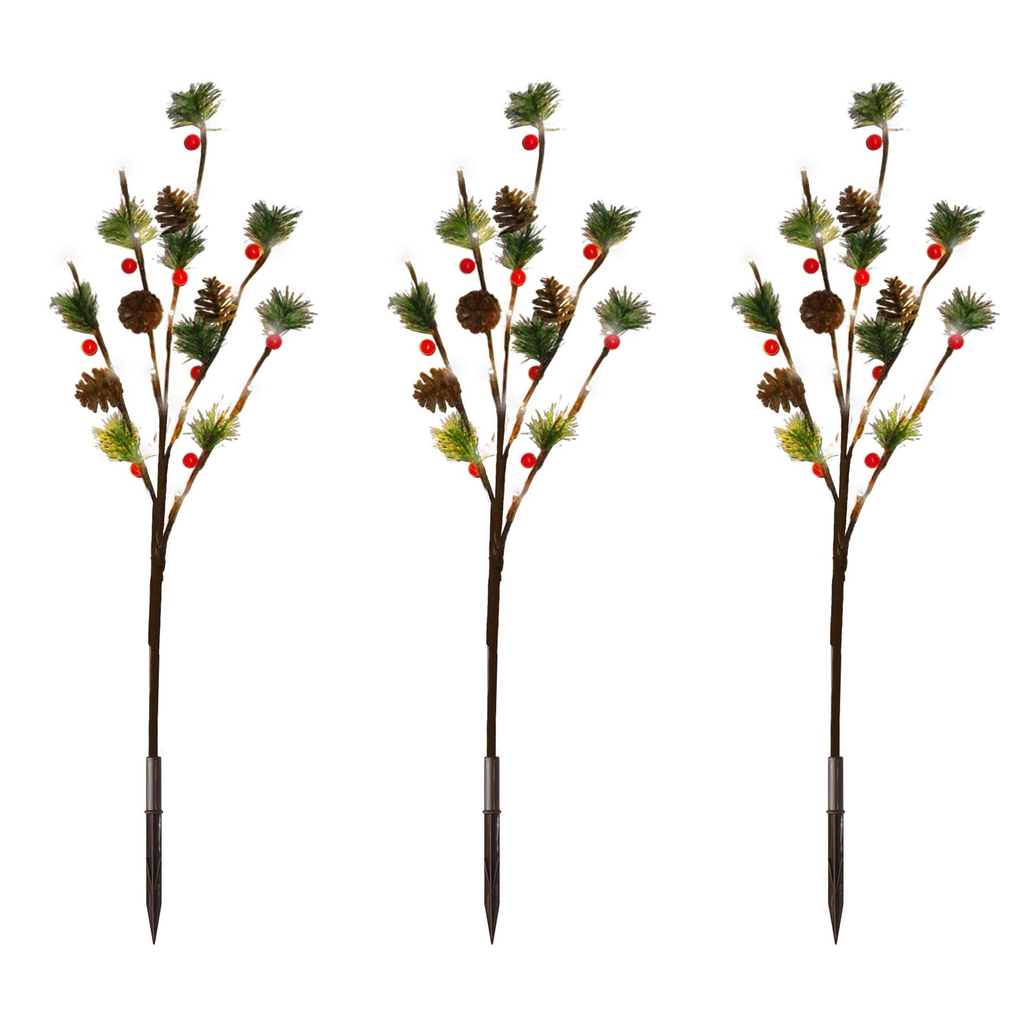 This image shows the three branch decorations on a white background.