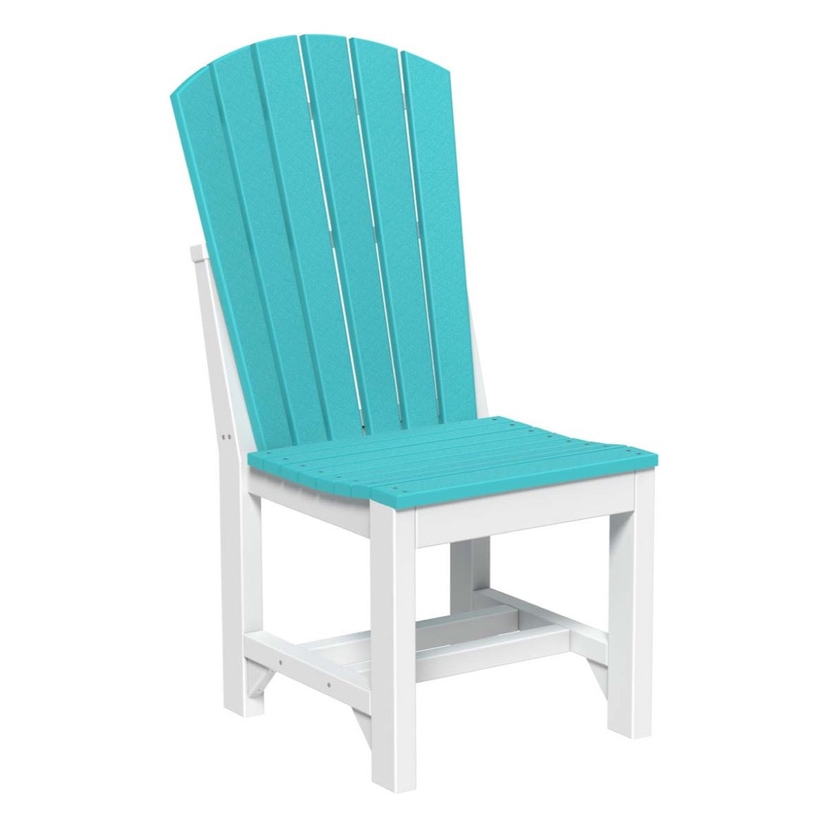This is the Aruba Blue and White colored Adirondack Side Chair on a white background.