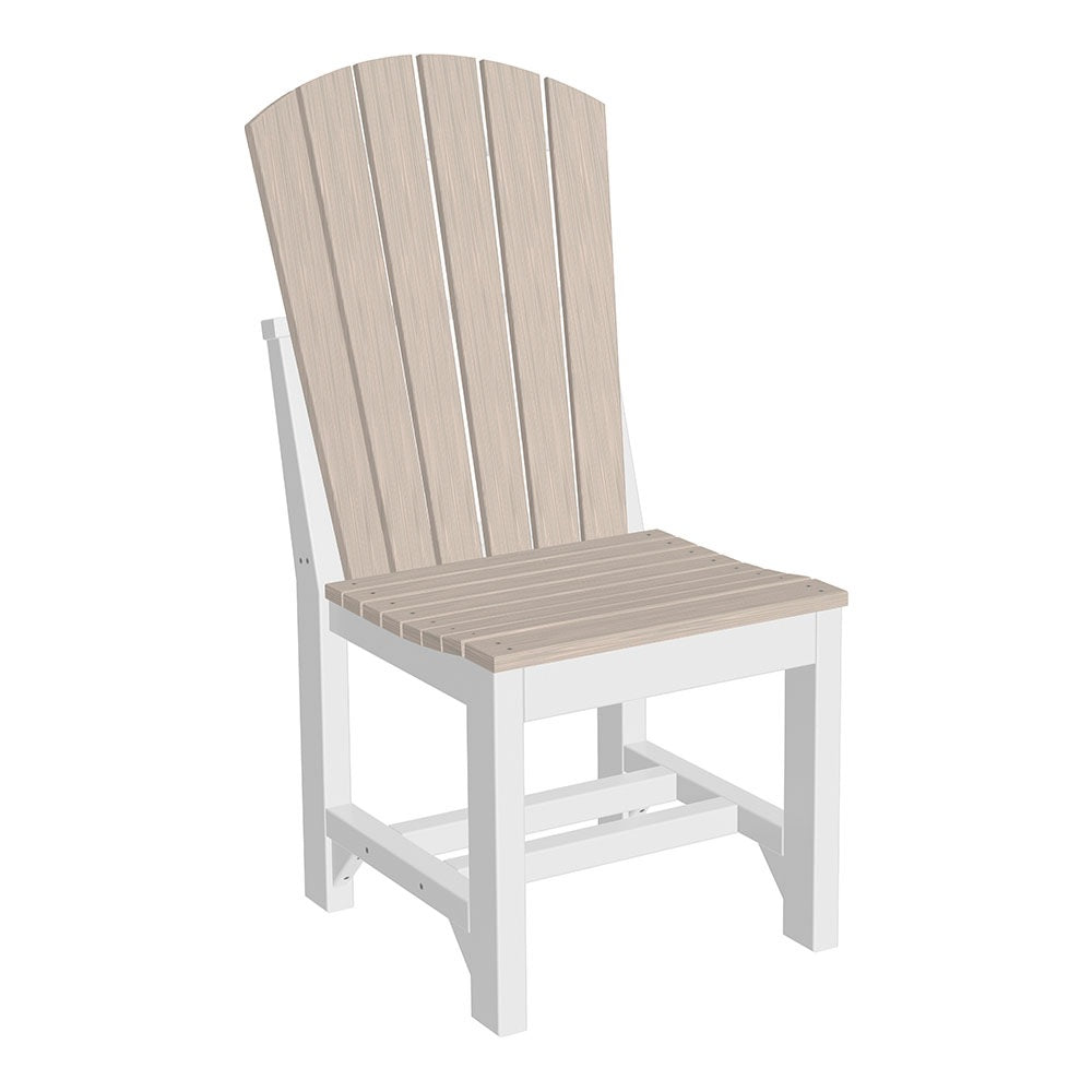 This is the Birch and White colored Adirondack Side Chair on a white background.