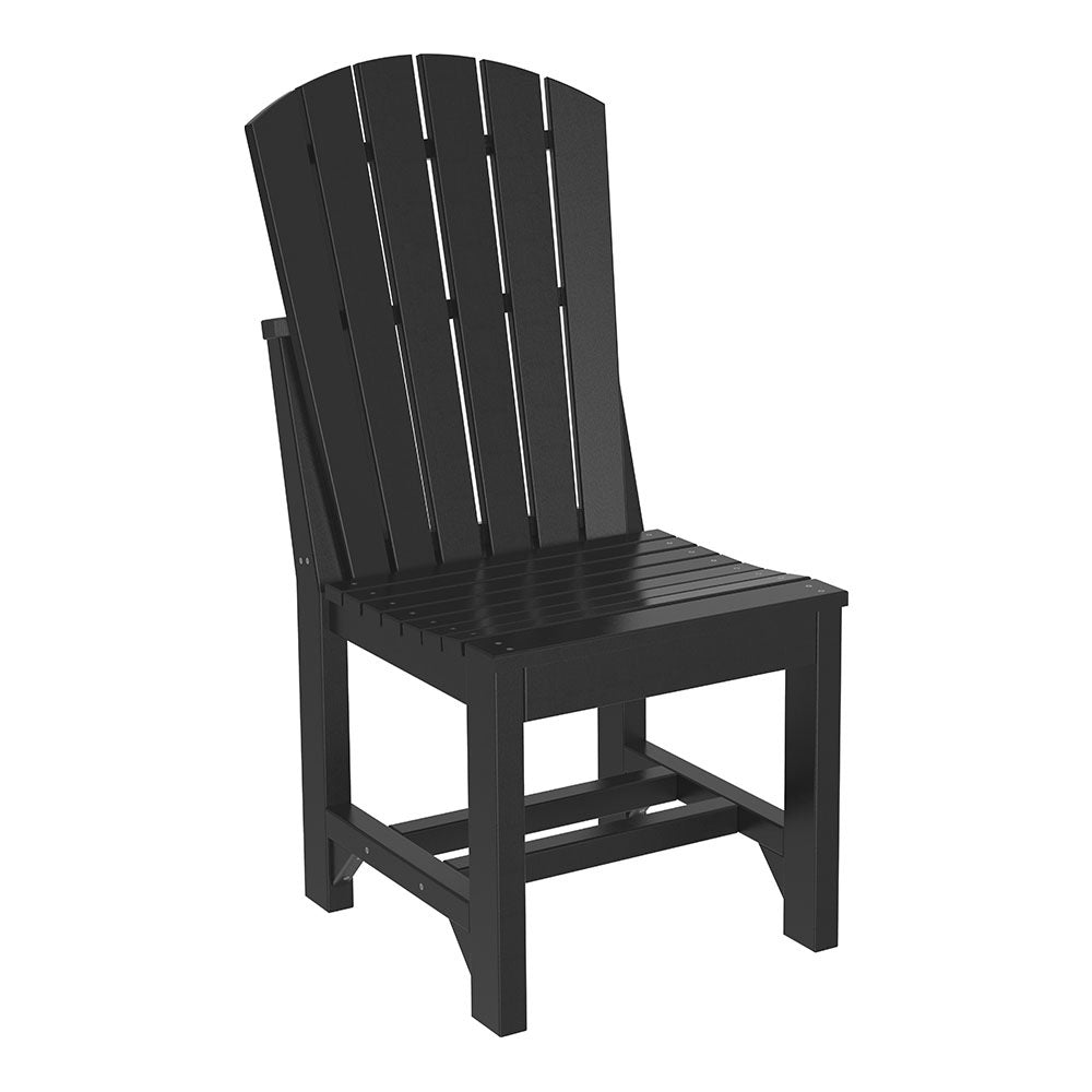 This is the Black colored Adirondack Side Chair on a white background.