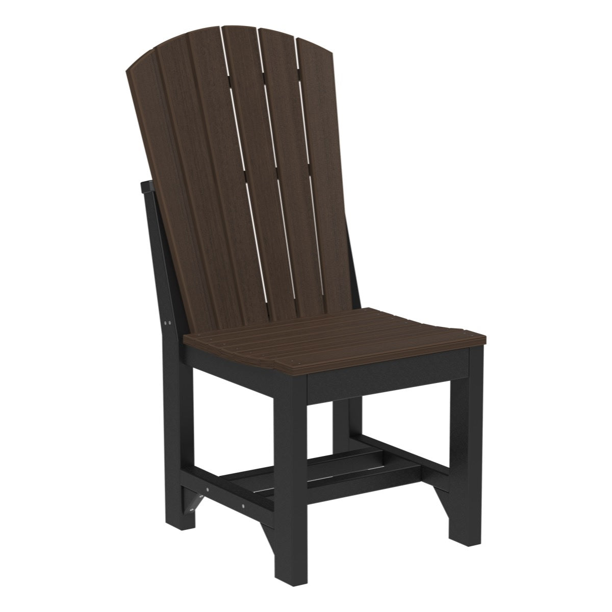 This is the Brazilian Walnut and Black colored Adirondack Side Chair on a white background.