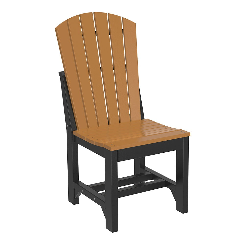 This is the Cedar and Black colored Adirondack Side Chair on a white background.