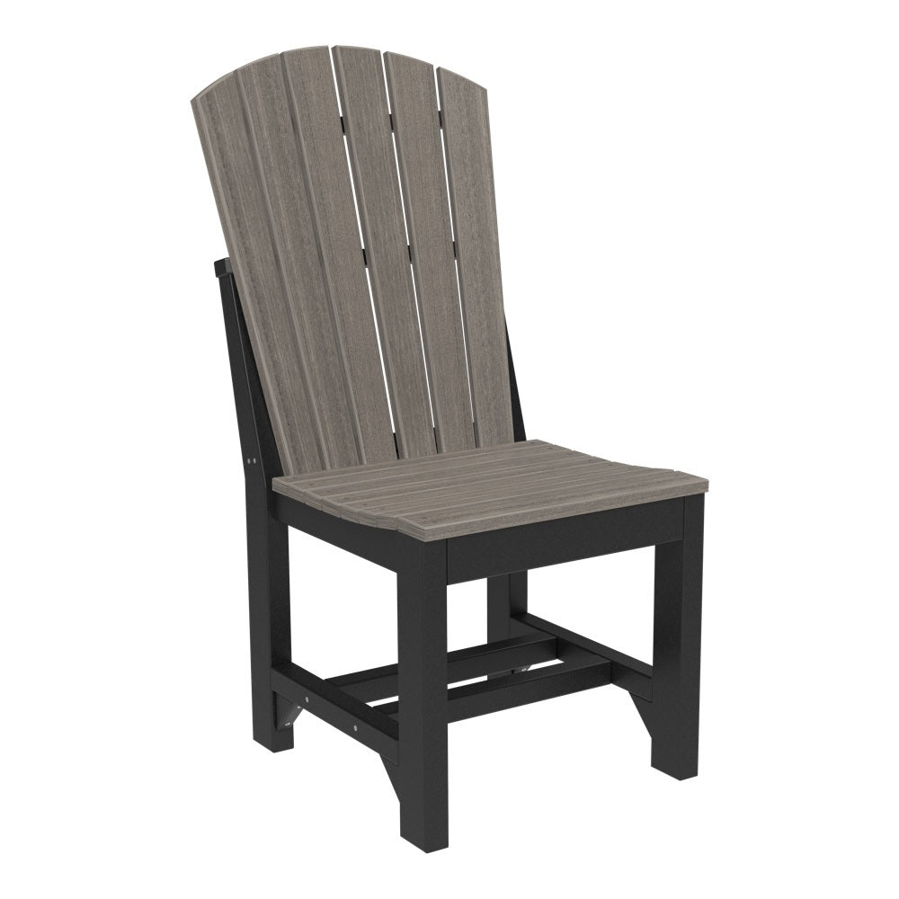 This is the Coastal Gray and Black colored Adirondack Side Chair on a white background.