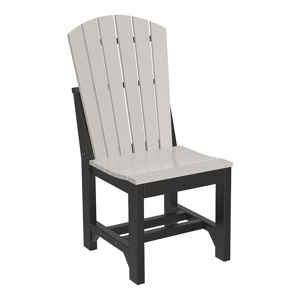 This is the Dove Gray and Black colored Adirondack Side Chair on a white background.