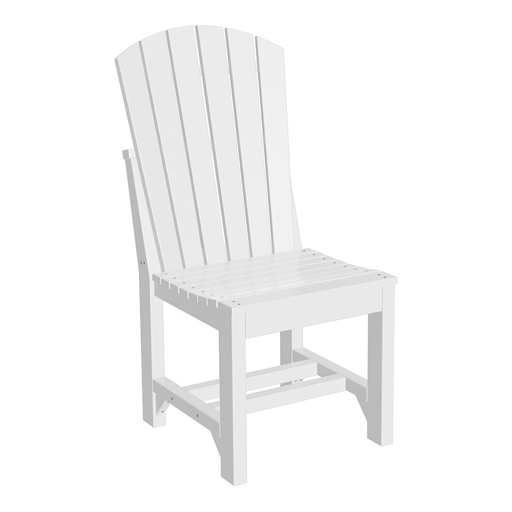 This is the White colored Adirondack Side Chair on a white background.
