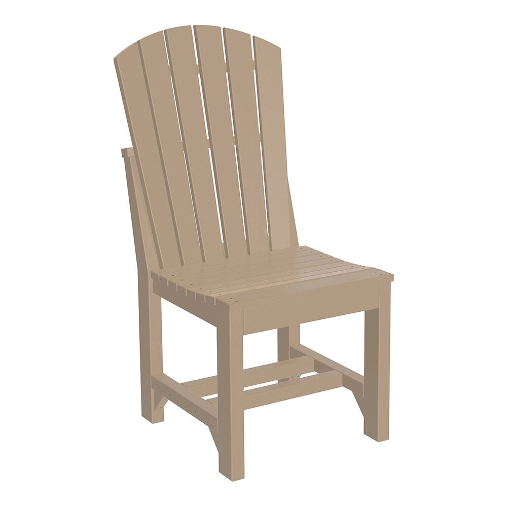 This is the Weatherwood colored Adirondack Side Chair on a white background.