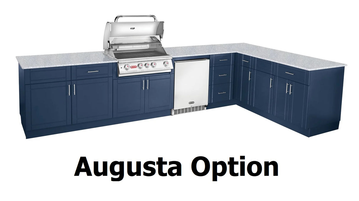 Outdoor cabinet with built-in grill and fridge. This is the Augusta option.