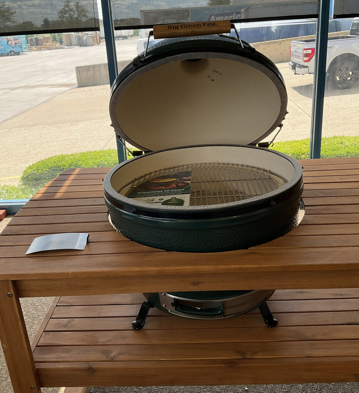 Outlet Big Green Egg Acacia Table Nest with XL Grill
