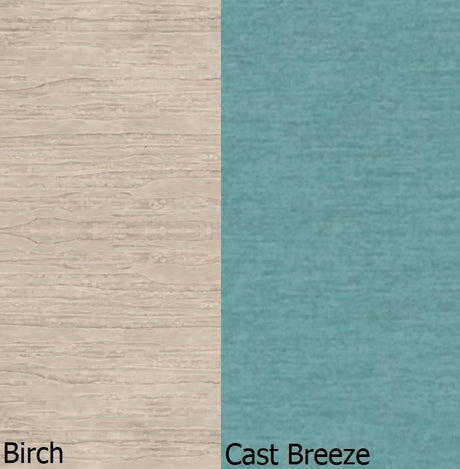 This is a swatch showing the Birch colored frame and the Cast Breeze colored cushion.