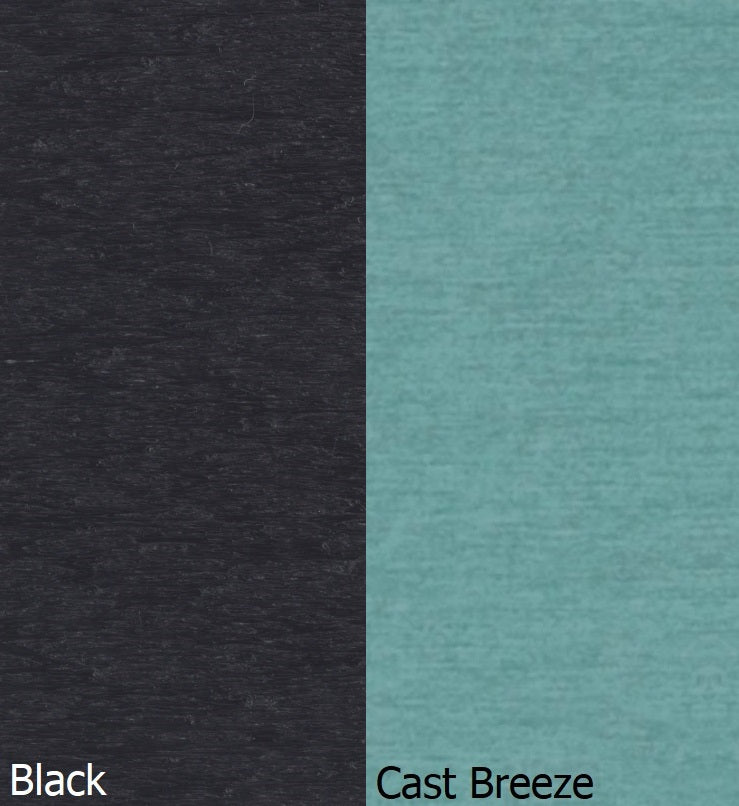 This is a swatch image showing the Black frame and the Cast Breeze cushion color.