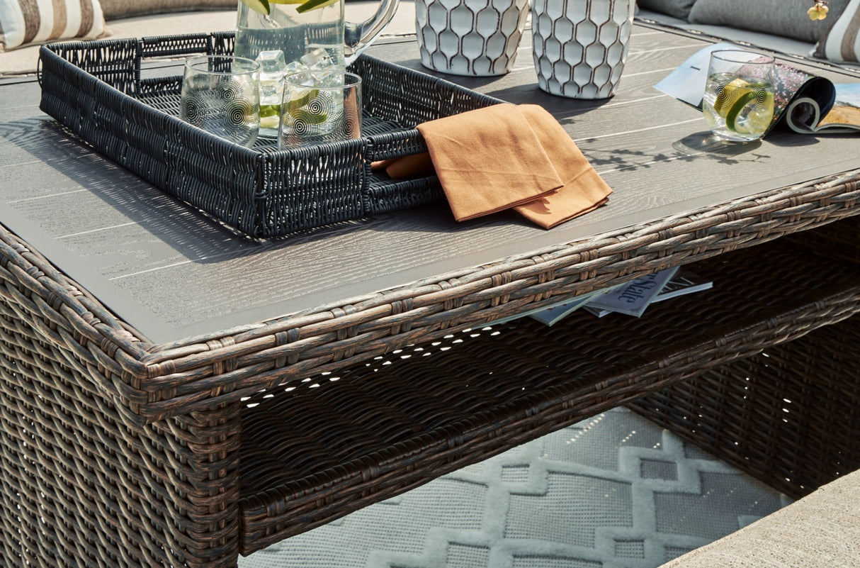 This is an up close view of the shelf underneath the tabletop.