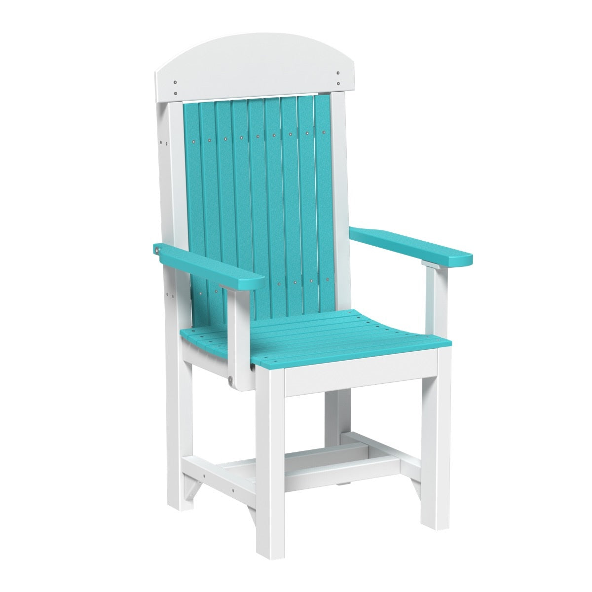 This is the Aruba Blue and White colored Classic Arm Chair on a white background.
