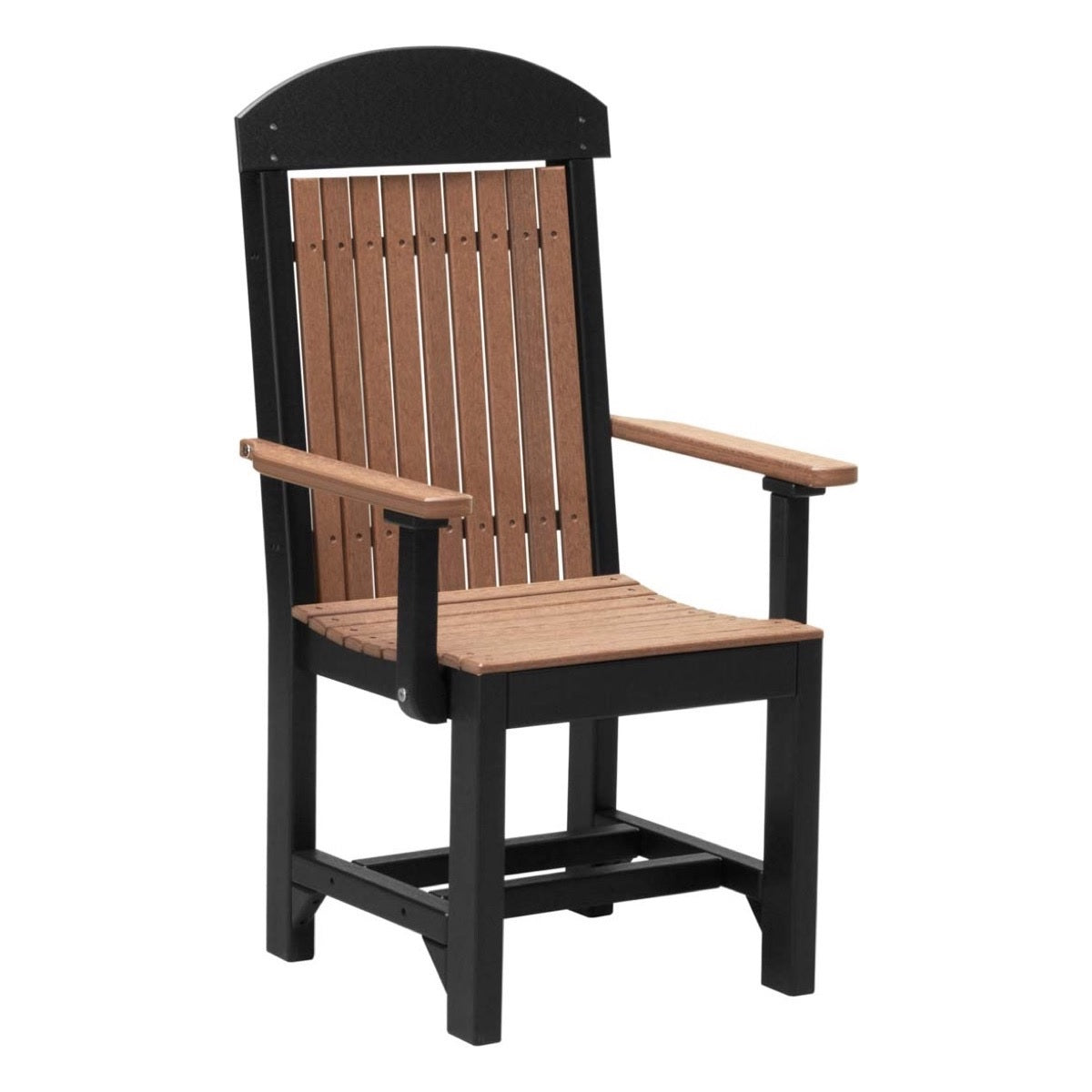 This is the Antique Mahogany and Black colored Classic Arm Chair on a white background.