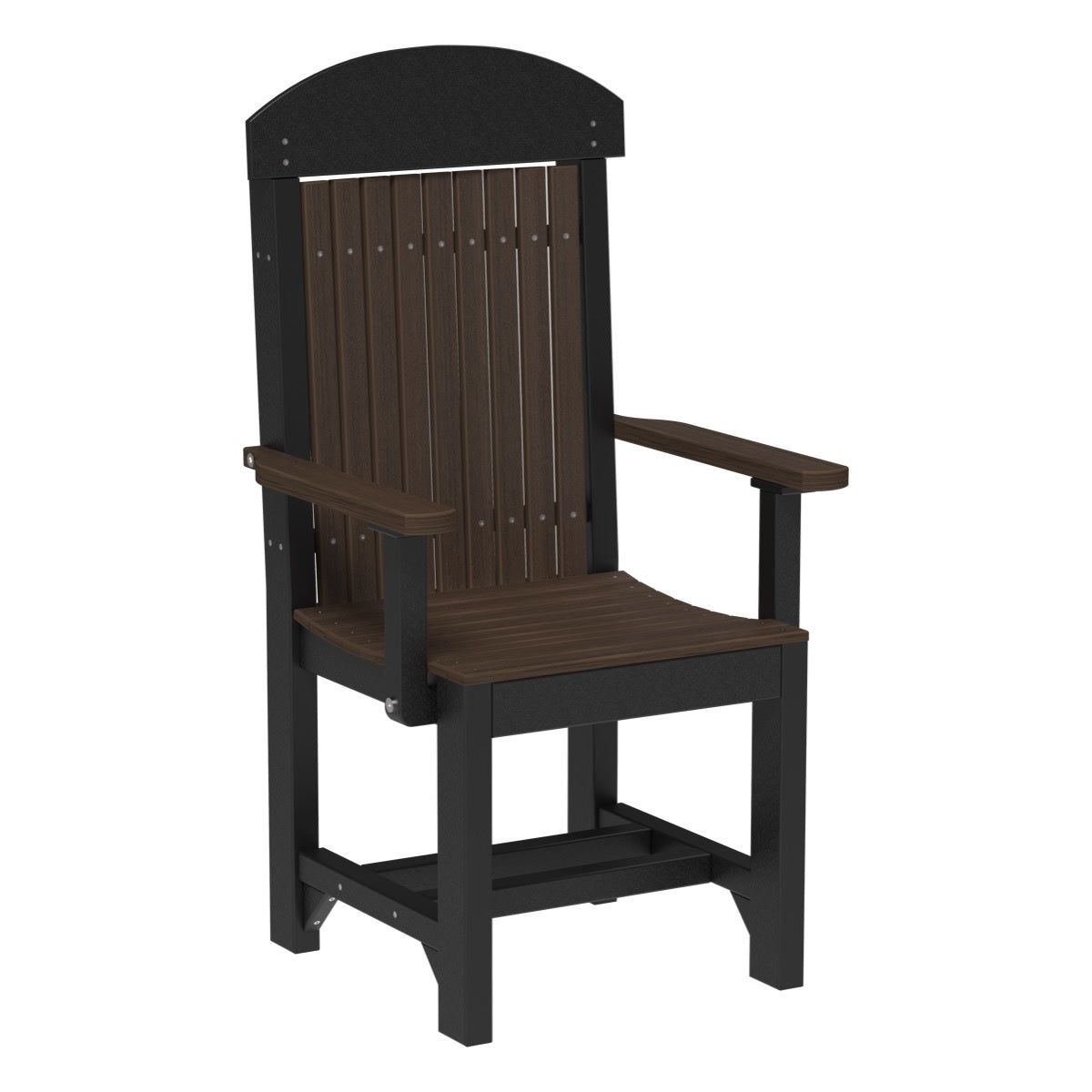 This is the Brazilian Walnut and Black colored Classic Arm Chair on a white background.