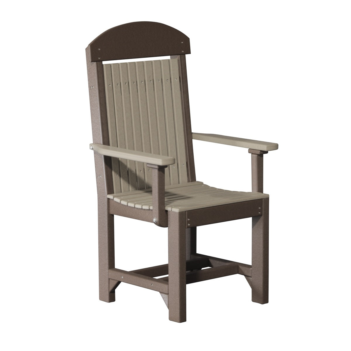 This is the Weatherwood and Chestnut Brown colored Classic Arm Chair on a white background.