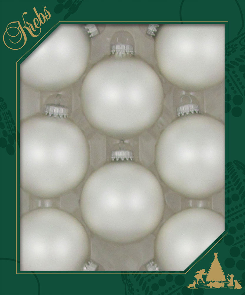 Set of 8 Silver Pearl Christmas Ornaments