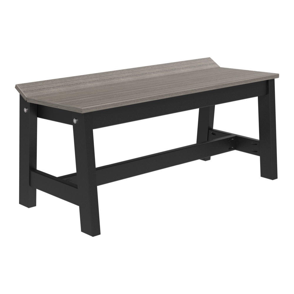 This is the Coastal Gray and Black colored Cafe Dining Bench on a white background.