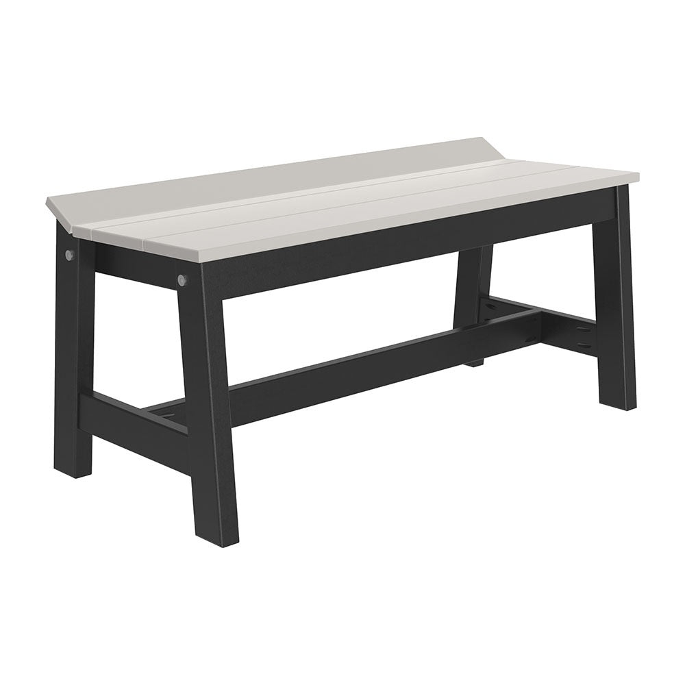 This is the Dove Gray and Black colored Cafe Dining Bench on a white background.