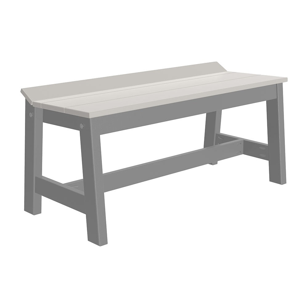 This is the Dove Gray and Slate colored Cafe Dining Bench on a white background.