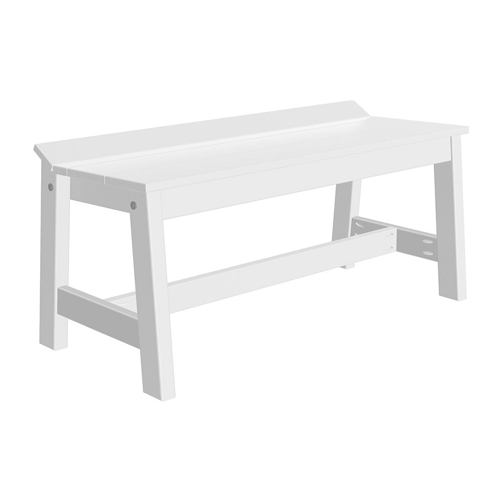 This is the White colored Cafe Dining Bench on a white background.