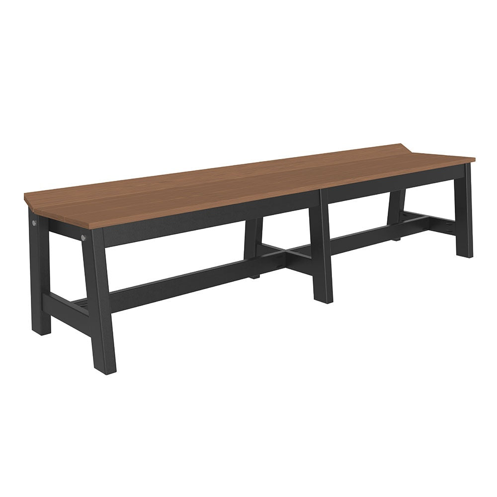 This is the Antique Mahogany and Black colored Cafe Dining Bench on a white background.
