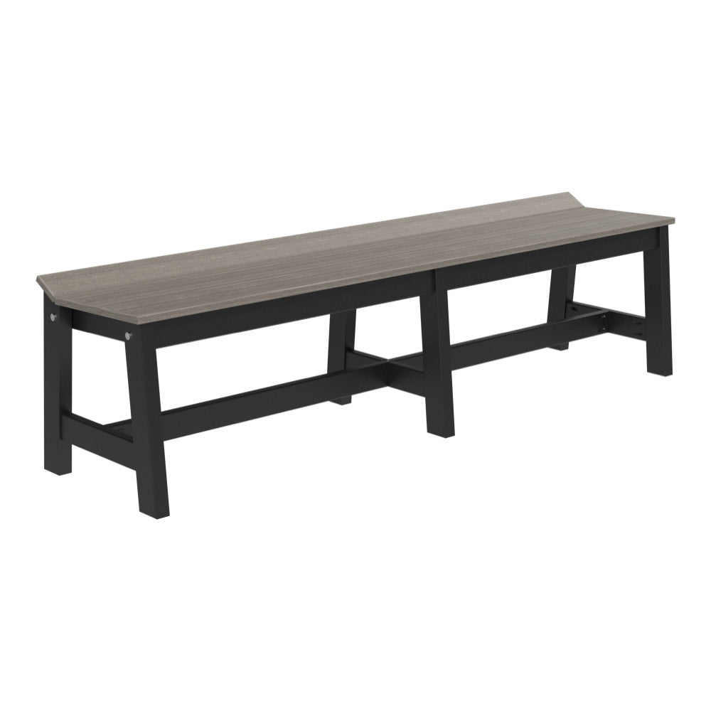 This is the Coastal Gray and Black colored Cafe Dining Bench on a white background.