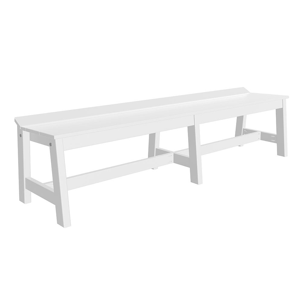 This is the White colored Cafe Dining Bench on a white background.