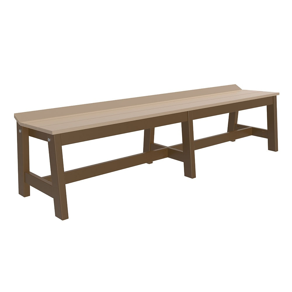 This is the Weatherwood and Chestnut Brown colored Cafe Dining Bench on a white background.