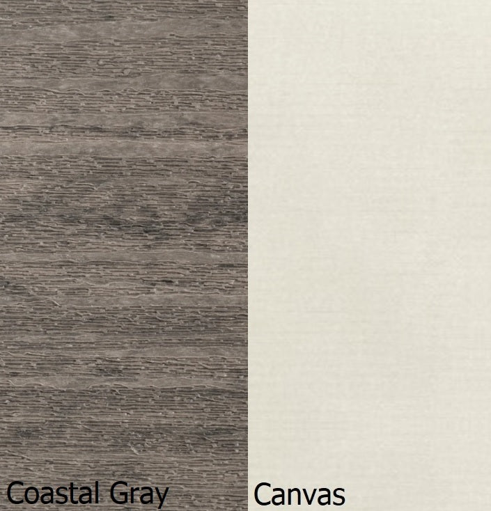 This is a swatch image showing the Coastal Gray frame and the Canvas cushion color.