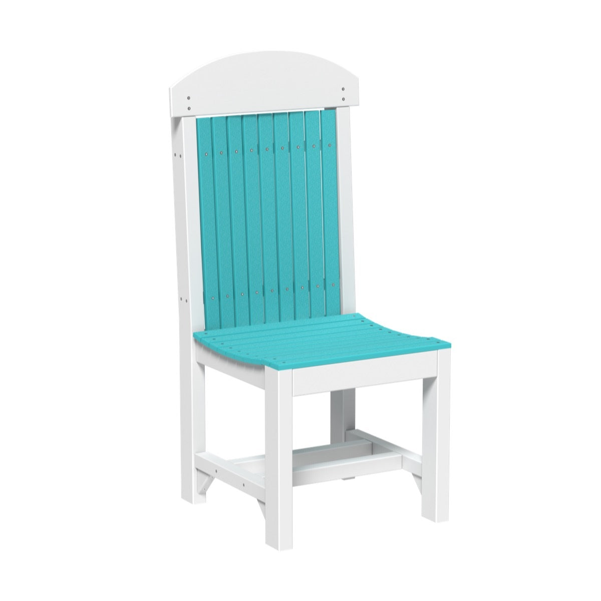 This is the Aruba Blue and White colored Classic Side Chair on a white background.