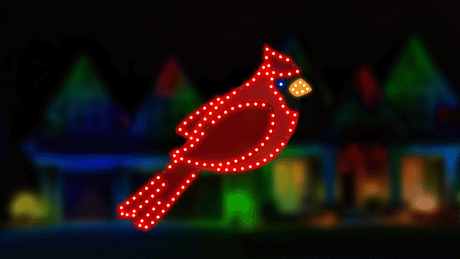 This moving image shows the lights blinking and the eye blinking.