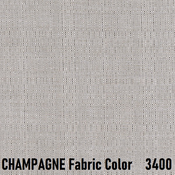 Up close view of the champagne colored fabric of the umbrella.