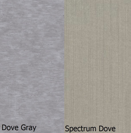 This is a swatch showing the Dove Gray colored frame and the Spectrum Dove colored cushion.